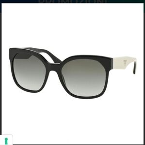 Prada Women's Black And White Cat Eye Sunglasses SPR10R